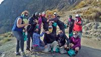 Peru guide Tina & World Expeditions on 10 Pieces Litter cleanup on Inca Trail
